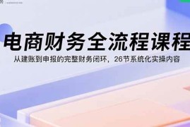 （15893期）电商财务全流程课程：从建账到申报的完整财务闭环，26节系统化实操内容