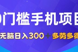 （11870期）0门槛手机项目，无脑日入300 ，多劳多得，有手就行