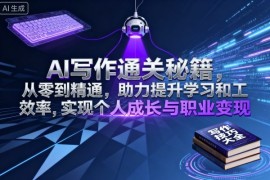 AI写作通关秘籍，从零到精通，助力提升学习和工作效率，实现个人成长与职业变现