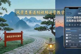 （17992期）风景类赛道短视频运营教学：诗词文学中式美学，新号养号对标账号定位，DOU 高性价比投放全流程