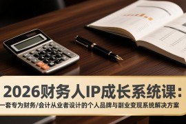 2026财务人IP成长系统课：一套专为财务/会计从业者设计的个人品牌与副业变现系统解决方案