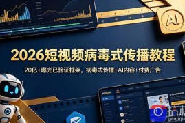 2026短视频病毒式传播教程：20亿 曝光已验证框架，病毒式传播 AI内容 付费广告