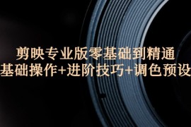 （12310期）剪映专业版零基础到精通：基础操作 进阶技巧 调色预设
