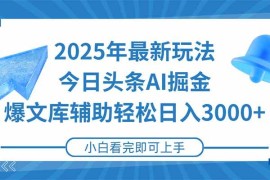 （15166期）2025年今日头条最新玩法，一键生成爆款，轻松实现矩阵日入3000 