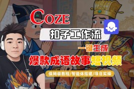 Coze扣子智能体工作流一键生成“爆款成语故事“短视频，全流程保姆级教学