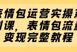 表情包运营实操系列课，表情包流量变现完整教程