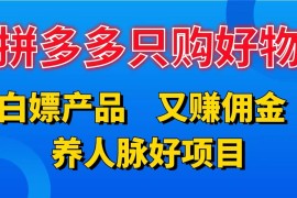 拼多多只购好物，白嫖产品，又赚佣金，养人脉好项目，轻松日入3位数