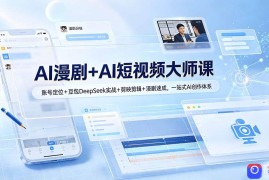 AI漫剧 AI短视频大师课：账号定位 豆包DeepSeek实战 剪映剪辑 漫剧速成，一站式AI创作体系