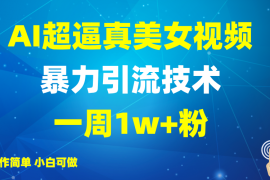 2025AI超逼真美女视频暴力引流，一周1w 粉，操作简单小白可做，躺赚视频收益