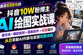 外面卖699元的抖音10W粉博主AI绘图实战课：提示词 爆款复刻 漫画创作 封面设计，从0掌握AI作图与变现完整流程
