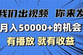 （13516期）月入5万 的机会，我们出视频你来发，有播放就有收益，0基础都能做！