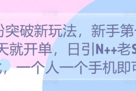 S粉突破新玩法，新手第一天就开单，日引N  老S批，一个人一个手机即可【揭秘】