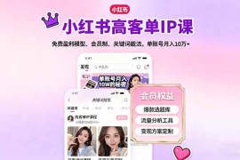 （16295期）小红书高客单IP课，免费盈利模型、会员制、关键词截流，单账号月入10万 