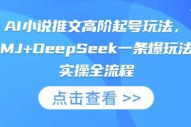 AI小说推文高阶起号玩法，MJ DeepSeek一条爆玩法实操全流程