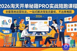 2026淘天开单秘籍PRO实战陪跑课程-更新：全套落地运营玩法，一站式解决淘宝流量低、不出单难题