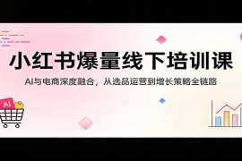 小红书爆量线下培训课：AI与电商深度融合，从选品运营到增长策略全链路