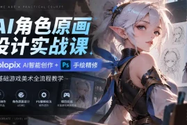 AI角色原画设计实战课｜Holopix AI智能创作 PS手绘精修，零基础游戏美术全流程教学