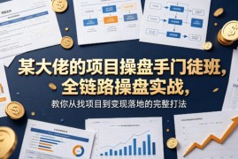 某大佬的项目操盘手门徒班，全链路操盘实战，教你从找项目到变现落地的完整打法