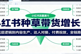 小红书种草带货增长课：从底层逻辑到内容生产、达人对接、付费投放，全链路拆解