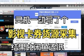 影视卡券采集系统，比闲鱼价格还低