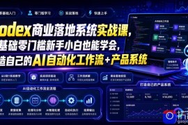 Codex商业落地系统实战课，零基础零门槛新手小白也能学会，打造自己的AI自动化工作流 产品系统
