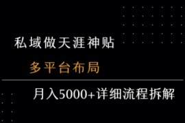 私域做天涯神贴 多平台布局 月入5k 详细流程拆解