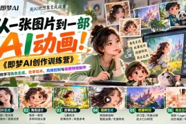 【无水印】从一张图片到一部AI动画！《即梦AI创作训练营》系统学习角色生成、故事绘本、风格控制与视频特效制作