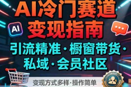 AI冷门赛道，引流精准，橱窗带货 私域 会员社区，变现方式多样，操作简单