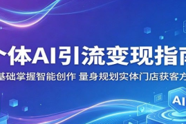 个体AI引流变现指南：零基础掌握智能创作，量身规划实体门店获客方案