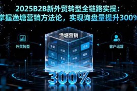 （16129期）2025B2B新外贸转型全链路实操：掌握渔塘营销方法论，实现询盘量提升300%