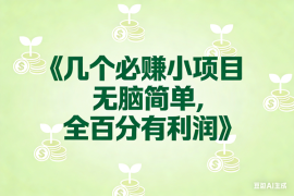 （17135期）8个必赚小项目，无脑简单，百分百有利润，副业首选，日入300 