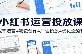 小红书运营投放课：账号运营 笔记创作 广告投放 优化全流程