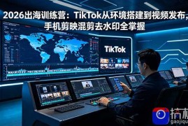 2026出海训练营：TikTok从环境搭建到视频发布，手机剪映混剪去水印全掌握