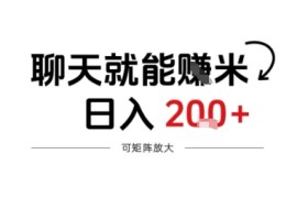 聊天就能賺米，日入2张 ，随时可做