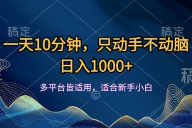 （12123期）一天10分钟，只动手不动脑，日入1000 