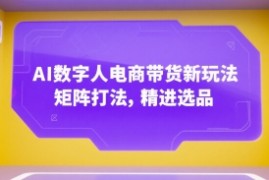 AI数字人电商带货新玩法，矩阵打法，精进选品