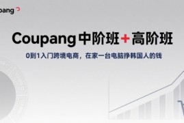 Coupang中阶班 高阶班，0到1入门跨境电商，在家一台电脑挣韩国人的钱