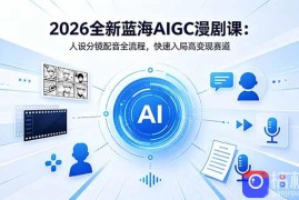 2026全新蓝海AIGC漫剧课：人设分镜配音全流程，快速入局高变现赛道