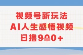 视频号新玩法，AI人生感悟视频日撸几张