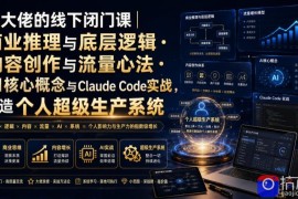 某大佬的线下闭门课｜商业推理与底层逻辑・内容创作与流量心法・AI核心概念与Claude Code实战，打造个人超级生产系统【录音 图片】