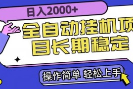 （15461期）全自动挂机项目日入2000 长期稳定收益