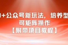 AI 公众号新玩法之培养型，可矩阵操作【附带项目教程】