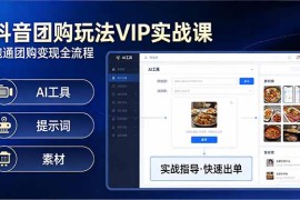抖音团购玩法VIP实战课-更新：原创视频制作 全国地址挂载 AI工具 提示词 素材，全流程