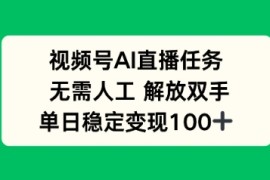 视频号AI直播任务，无需人工，解放双手，当天变现100 