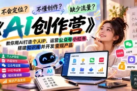 不会定位、不懂创作、缺少流量？《AI创作营》教你用AI打造个人IP、运营公众号小红书、搭建知识库并开发变现产品