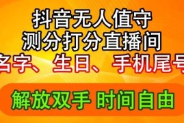 2024年抖音撸音浪新玩法：生日尾号打分测分无人直播，每日轻松赚2500 【揭秘】