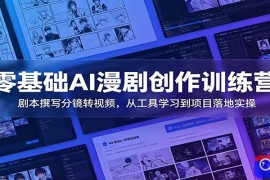 零基础AI漫剧创作训练营：剧本撰写分镜转视频，从工具学习到项目落地实操