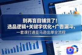 别再盲目铺货了！选品逻辑 关键字优化 广告漏斗，一套课打通亚马逊出单全流程