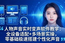 （18120期）人物声音实时变声软件教学：全设备适配 多场景实操，零基础极速搭建个性化声音