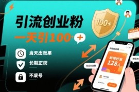 引流创业粉，一天引100 ，当天出效果，长期正规，不废号